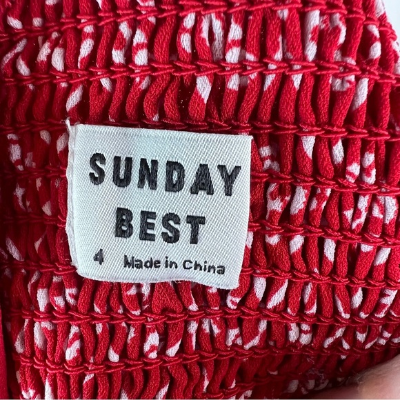 Aritzia Sunday Best Imogen Red Floral Dress in Lillooet/Espace | Size 4 - Picture 6 of 7